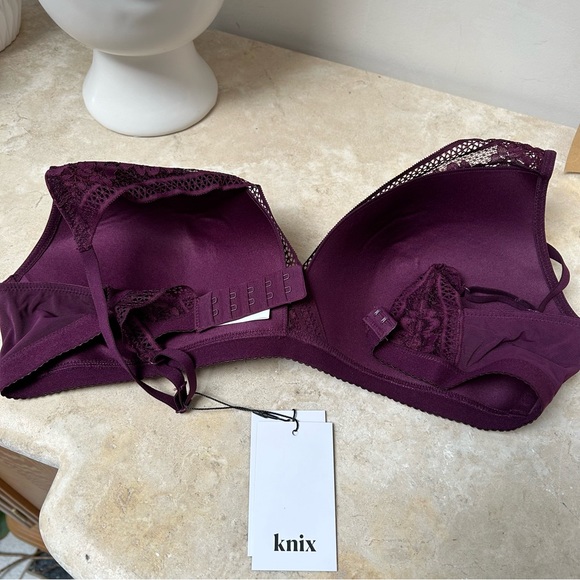 Knix women’s Deep V lace bralette size XXL burgundy red NWT! - Picture 11 of 13